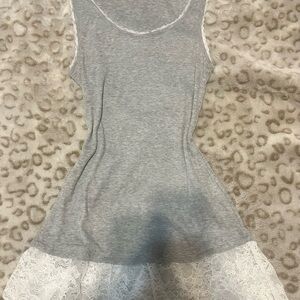 Hayden Gray Lace Accent Tank
